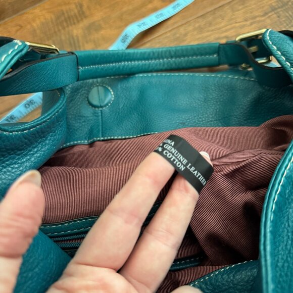 OR by Oryany Teal Leather Shoulder Bag with Front Pockets - Picture 12 of 13